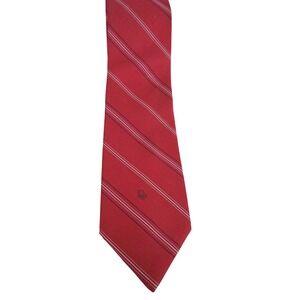 Christian Dior Paris New York Red Striped Necktie 28"x3" Vintage No Material Tag